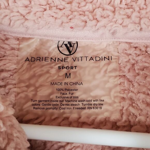 Adrienne Vittadini Sport Pink Sherpa All Day Wear Pullover - Picture 6 of 7